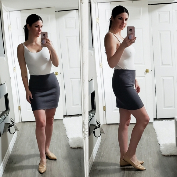 Wilfred Dresses & Skirts - Wilfred Free * Grey Ribbed Mini Skirt Sz L